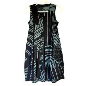 EUC Porto San Francisco Medina Zip-Up Vest Dress Sz 0 Abstract Print Sleeveless